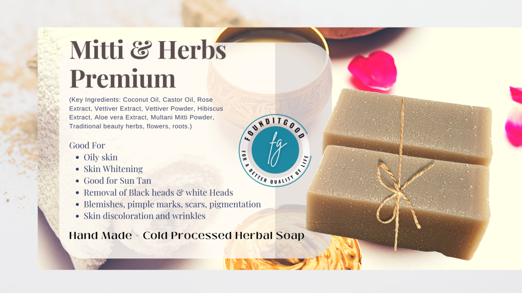 FounditGood Mitti & Herbs - Premium Cold processed Herbal Soap ~ Hand Crafted with love 3